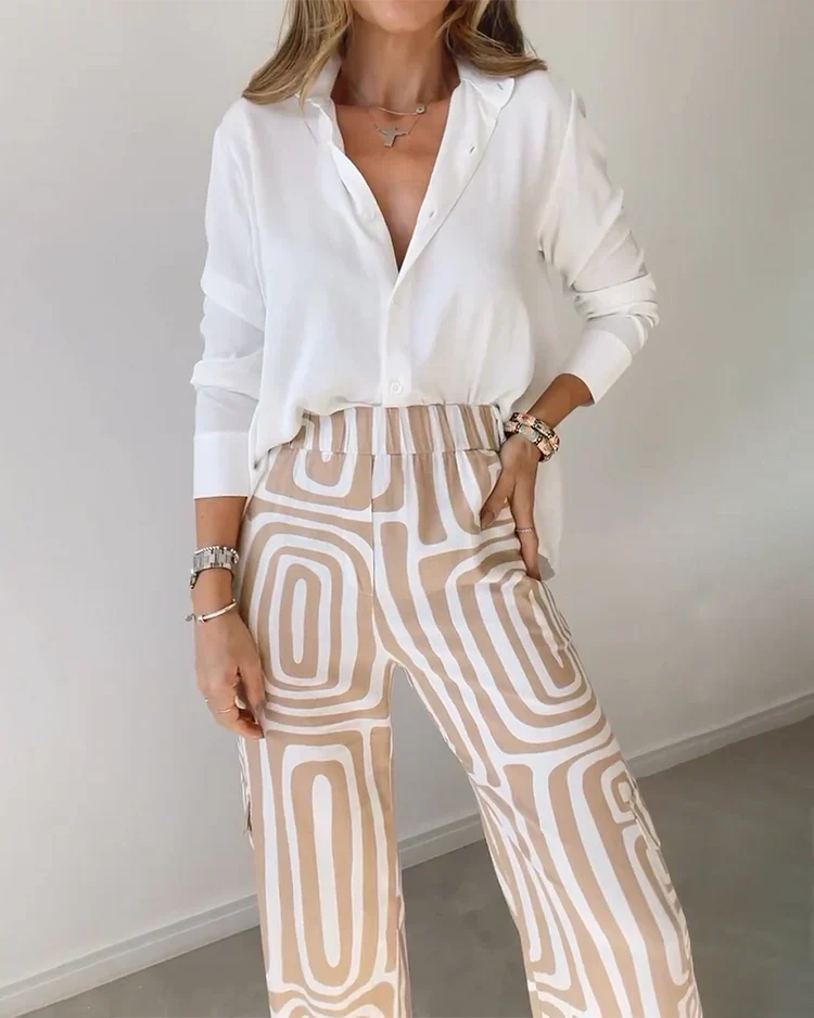 Kammay Stylish Trousers Set – Includes Blouse and Belt