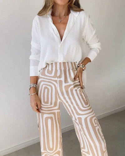 Kammay Stylish Trousers Set – Includes Blouse and Belt