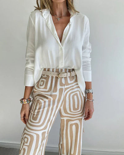 Kammay Stylish Trousers Set – Includes Blouse and Belt