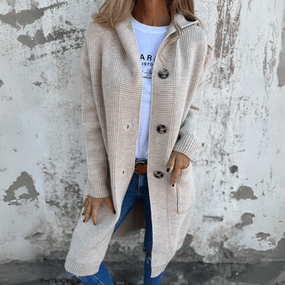 Lorène | Elegant Long Women's Cardigan