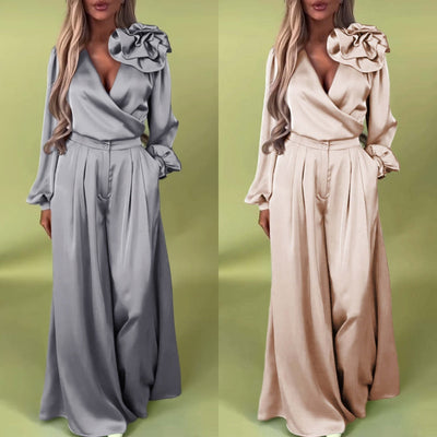 Elegant Jumpsuit with Flower